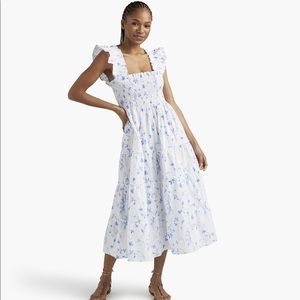 Hillhouse Ellie Nap Dress in Blue Botanical